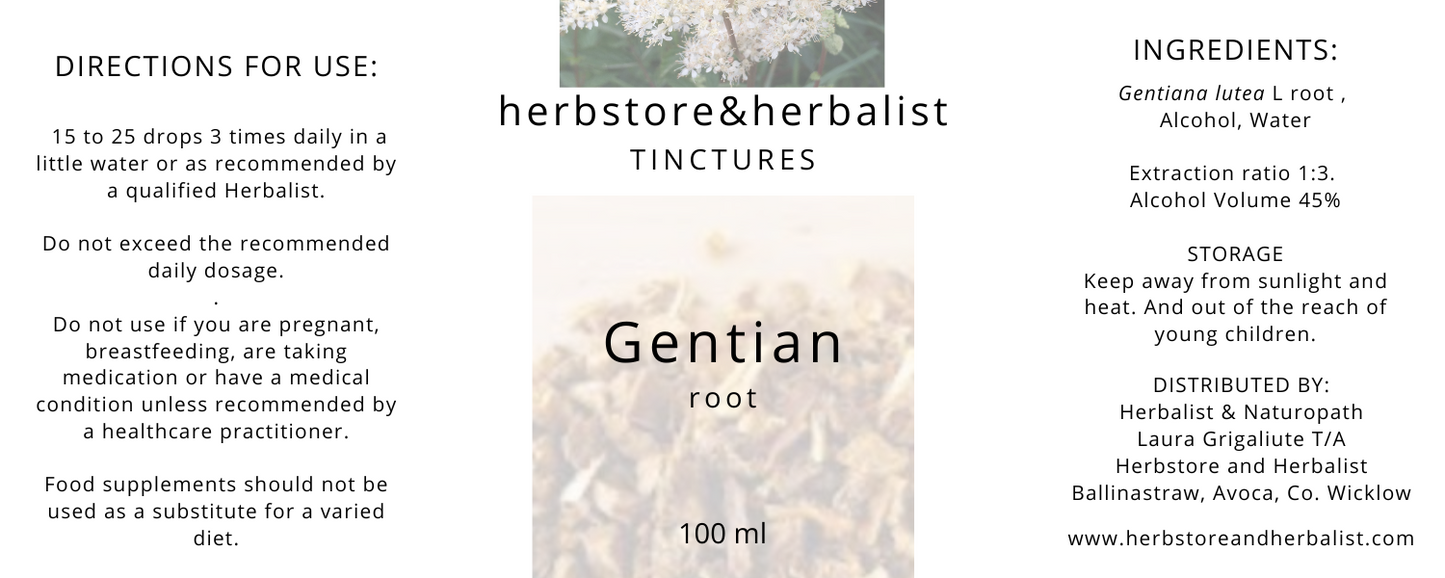 Gentian root tincture 100ml